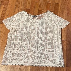 Elegant White Lace Women Top